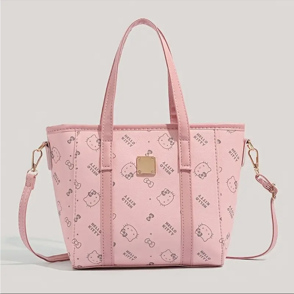 Hello Kitty Pink Mini Tote Bag Sanrio Crossbody Satchel NWT - Picture 2 of 6